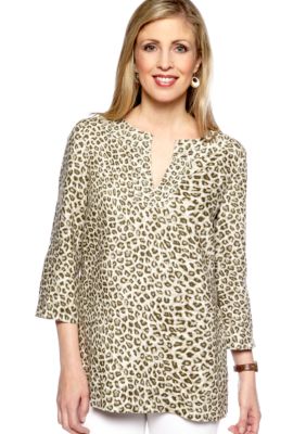 Jones New York Sport Open Keyhole Linen Tunic