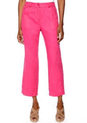 Jones New York Sport Linen Crop Pant With Side Elastic