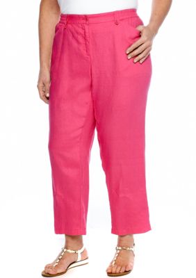 Jones New York Sport Plus Size Crop Pant With Elastic Side Insets