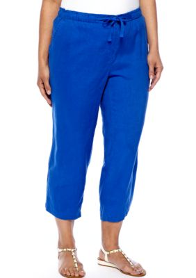Jones New York Sport Plus Size Linen Crop Pant