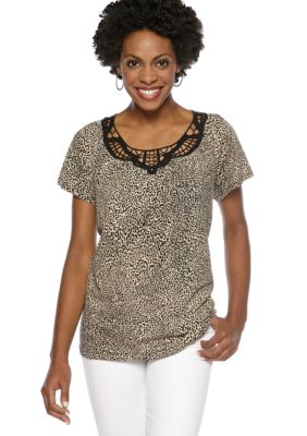 Jones New York Sport Animal Print Top