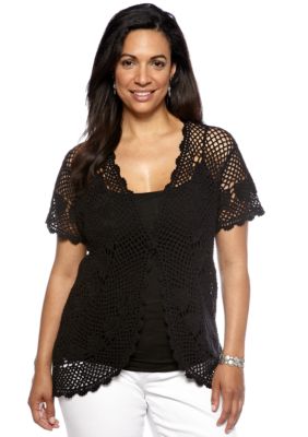 Jones New York Sport Plus Size Open Stitch Cardigan