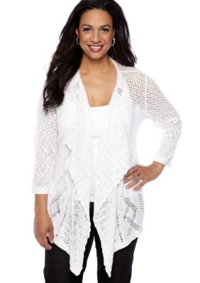 Jones New York Sport Plus Size Open Front Cardigan