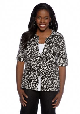 Jones New York Sport Plus Size Printed Cardigan