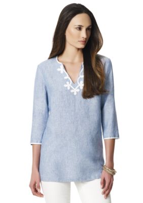 Jones New York Sport Chambray Linen Tunic
