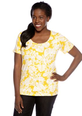 Jones New York Sport Plus Size Printed Scoop Neck Tee