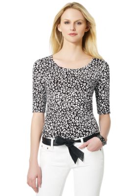 Jones New York Sport Printed Scoop Neck Top