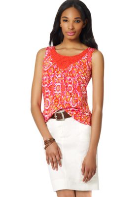 Jones New York Sport Crochet Neck Tank