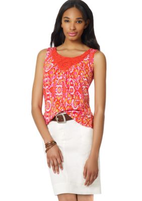 Jones New York Sport Petite Crochet Embellished Tank