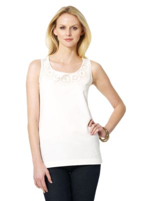 Jones New York Sport Embellished Tank Top