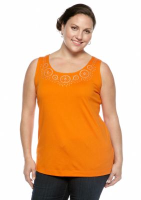 Jones New York Sport Plus Embellished Sleeveless Tank