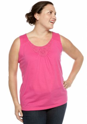 Jones New York Sport Tank with Crochet Neck