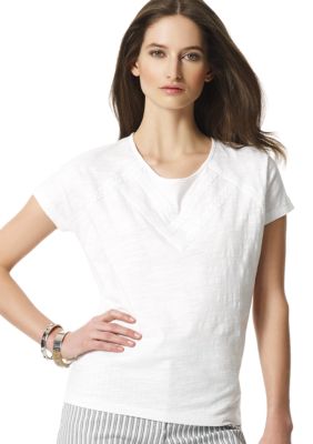 Jones New York Sport Boxy Scoop Neck Tee