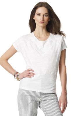Jones New York Sport Petite Dolman White Tee