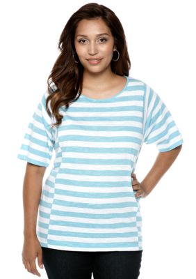 Jones New York Sport Plus Boxy Stripe Top