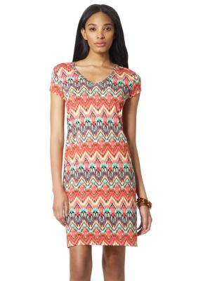 Jones New York Sport Cap Sleeve V-Neck Dress