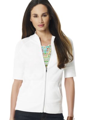 Jones New York Sport Zip Up Knit Top