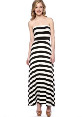 Red Haute Stripe Maxi Dress