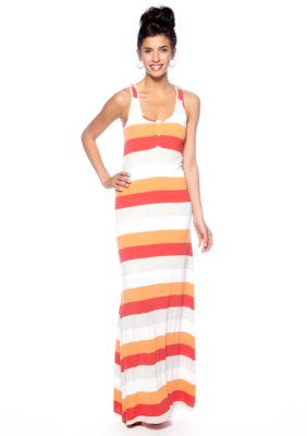 Red Haute Henley Tank Maxi Dress