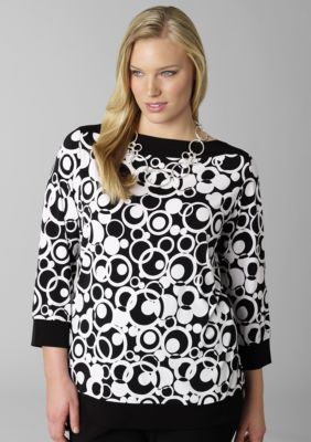 Rafaella Form + Function Plus Size Printed Tunic
