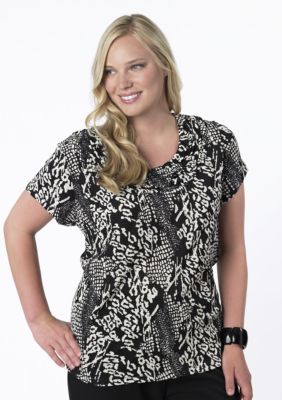 Rafaella Form + Function Plus Size Printed Top