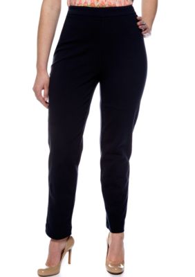 Rafaella Form + Function Plus Size Solid Ponte Pull On Pant