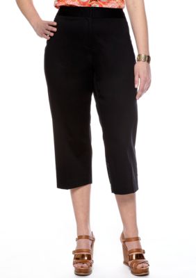 Rafaella Form + Function Plus Size Curvy Fit Capri with Metallic Hardware