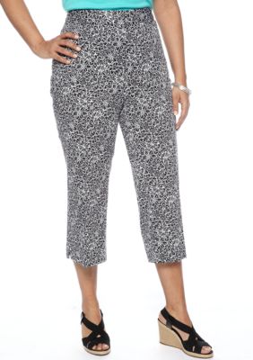Rafaella Form + Function Plus Size Printed Sateen Capri