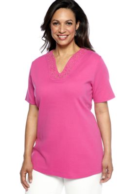 Rafaella Form + Function Plus Size Embellished Neck Tunic