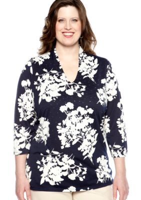 Rafaella Form + Function Plus Size Printed Tunic