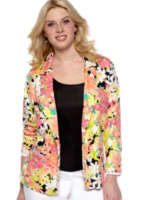 Rafaella Form + Function Plus Size Floral Print Jacket