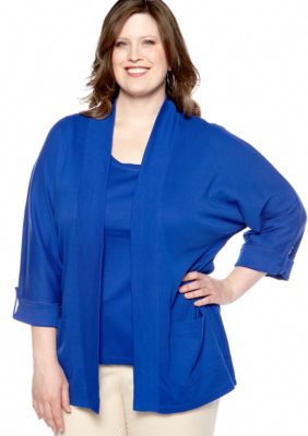 Rafaella Form + Function Plus Size Open Front Cardigan