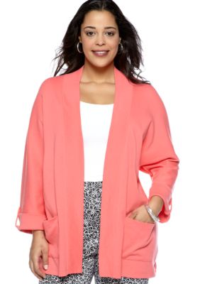 Rafaella Form + Function Plus Size Open Front Cardigan