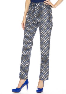 Rafaella Form + Function Petite Printed Slim Ankle Pants