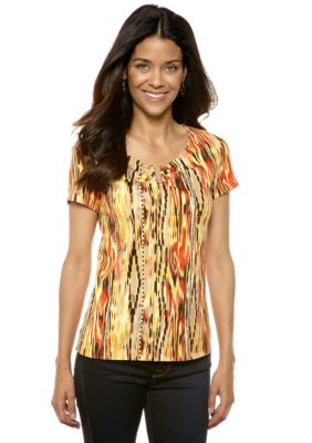 Rafaella Form + Function Petite Printed Horseshoe Top