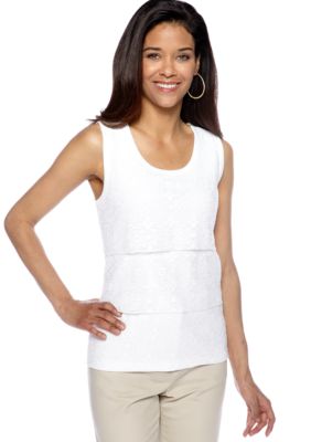 Rafaella Form + Function Petite Lace Tiered Tank