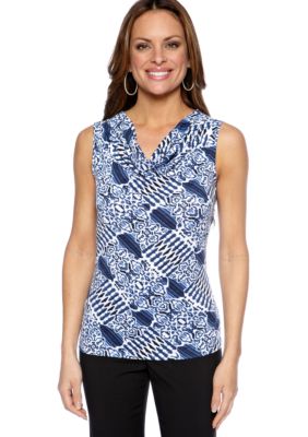 Rafaella Form + Function Petite Ikat Printed Top