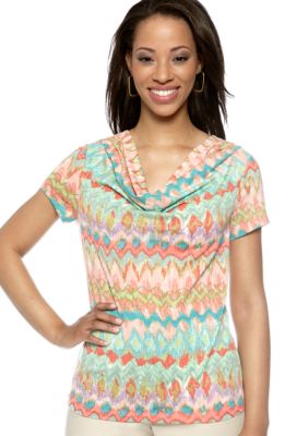 Rafaella Form + Function Petite Watercolor Ikat Top
