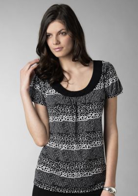 Rafaella Form + Function Printed Embellished Top