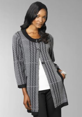 Rafaella Form + Function Long Jacquard Cardigan