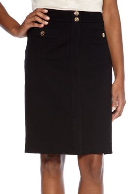 Rafaella Form + Function Solid Ponte Skirt