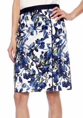 Rafaella Form + Function Floral Print Skirt