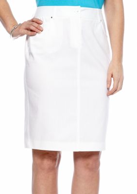 Rafaella Form + Function Stretch Polished Denim 5-Pocket Skirt