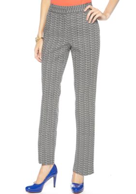 Rafaella Form + Function Geometric Print Slim Ankle Pant