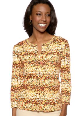 Rafaella Form + Function 1x1 Printed Cardigan
