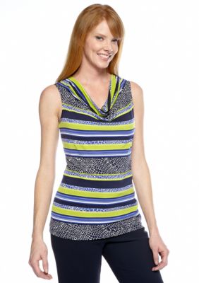 Rafaella Form + Function Geometric Striped Top