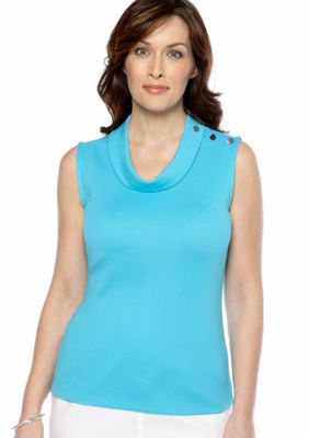 Rafaella Form + Function Sleeveless Cowl Neck Tank