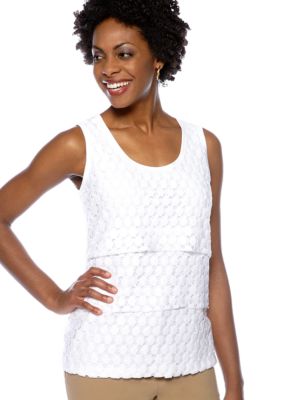 Rafaella Form + Function Ruffle Tiered Knit Tank