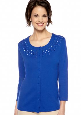 Rafaella Form + Function Embellished Cardigan