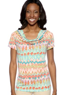 Rafaella Form + Function Watercolor Ikat Top